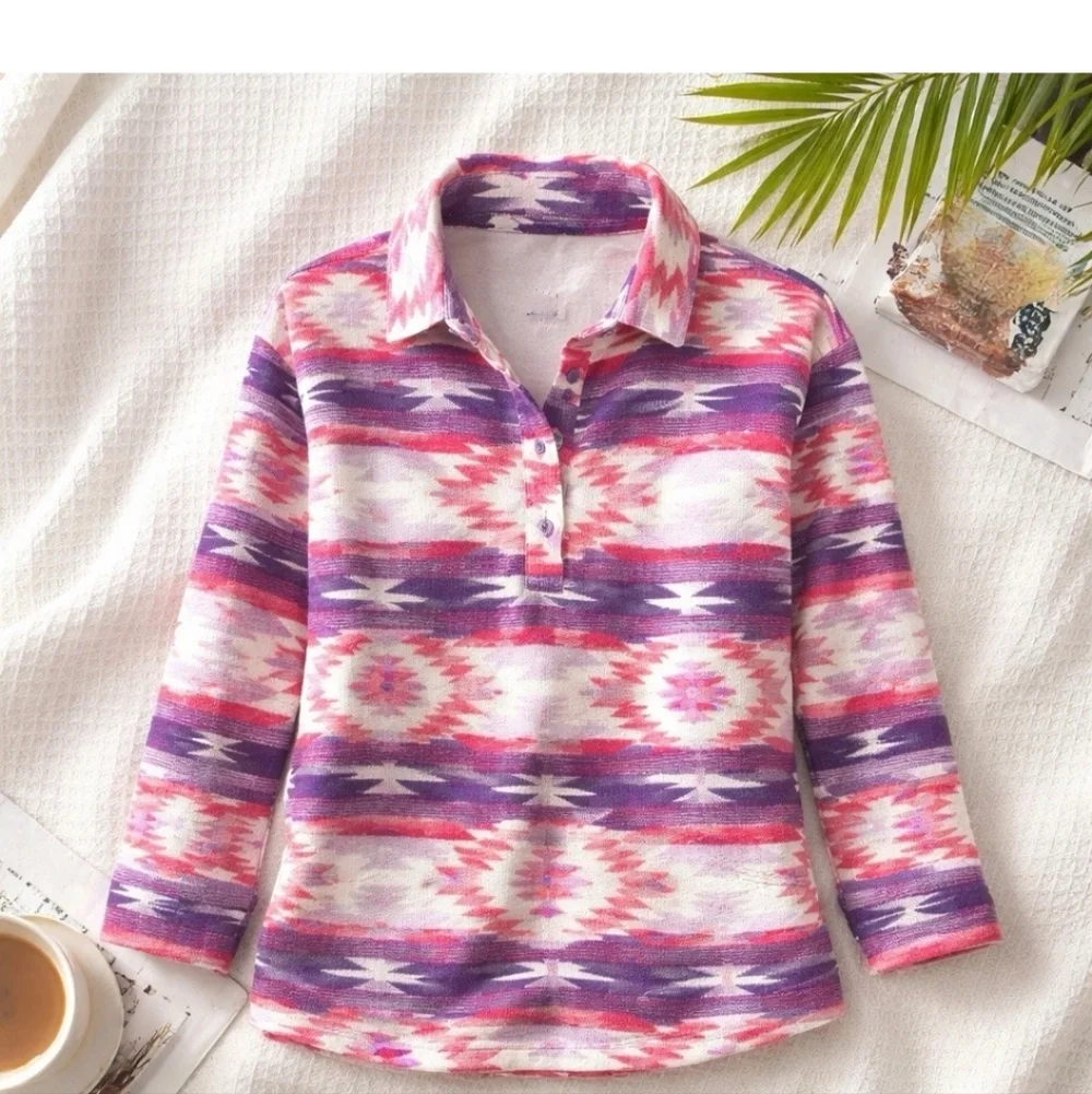 Coral & Lavender Southwestern‎ PulloverMagellan Outdoors Junior Lg 12-14